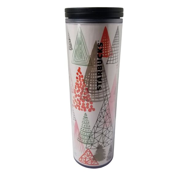Starbucks Christmas Holiday Trees 2017 Acrylic Tumbler 16OZ Coffee Espresso - Picture 1 of 7